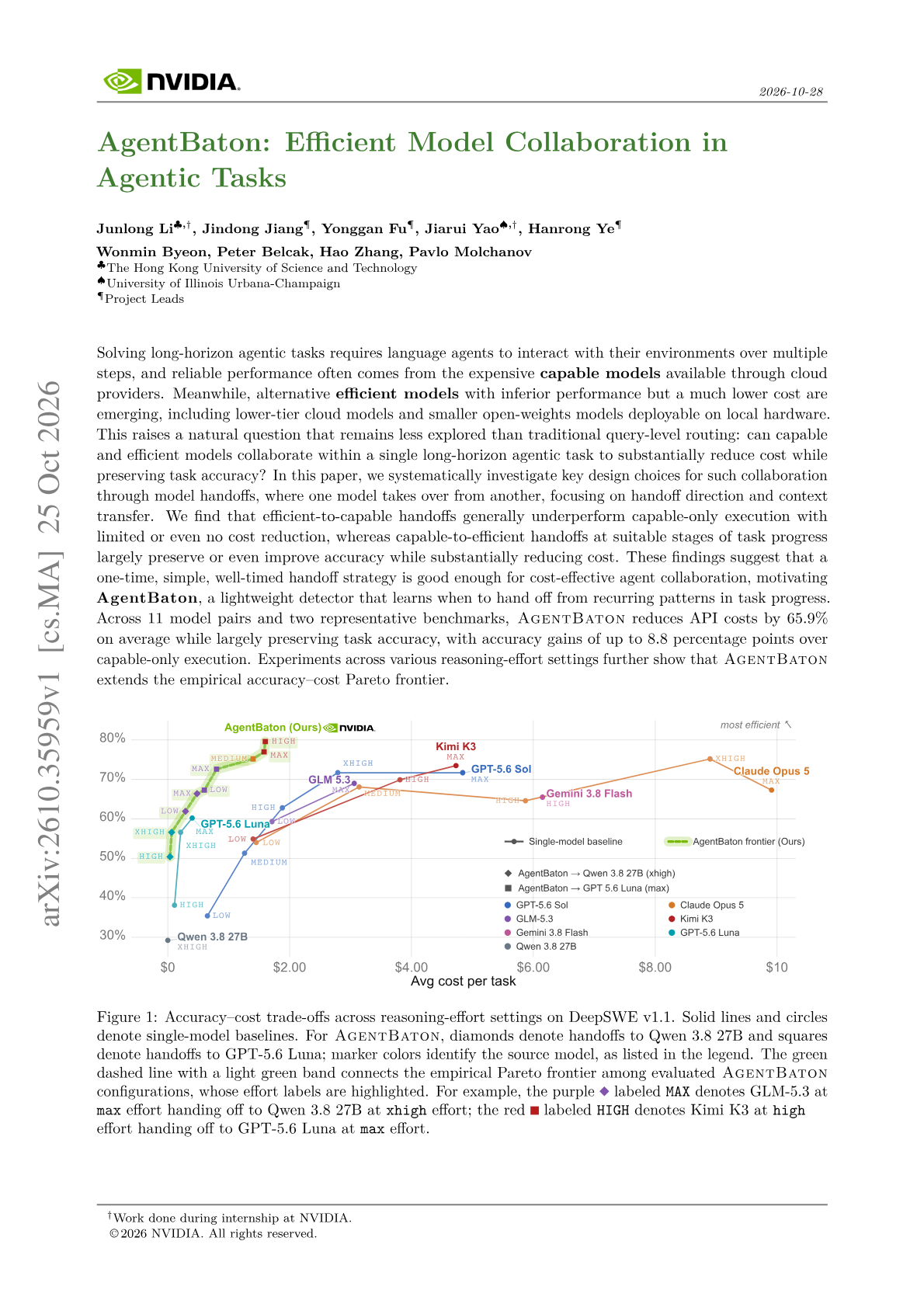AgentBaton: Efficient Model Collaboration in Agentic Tasks